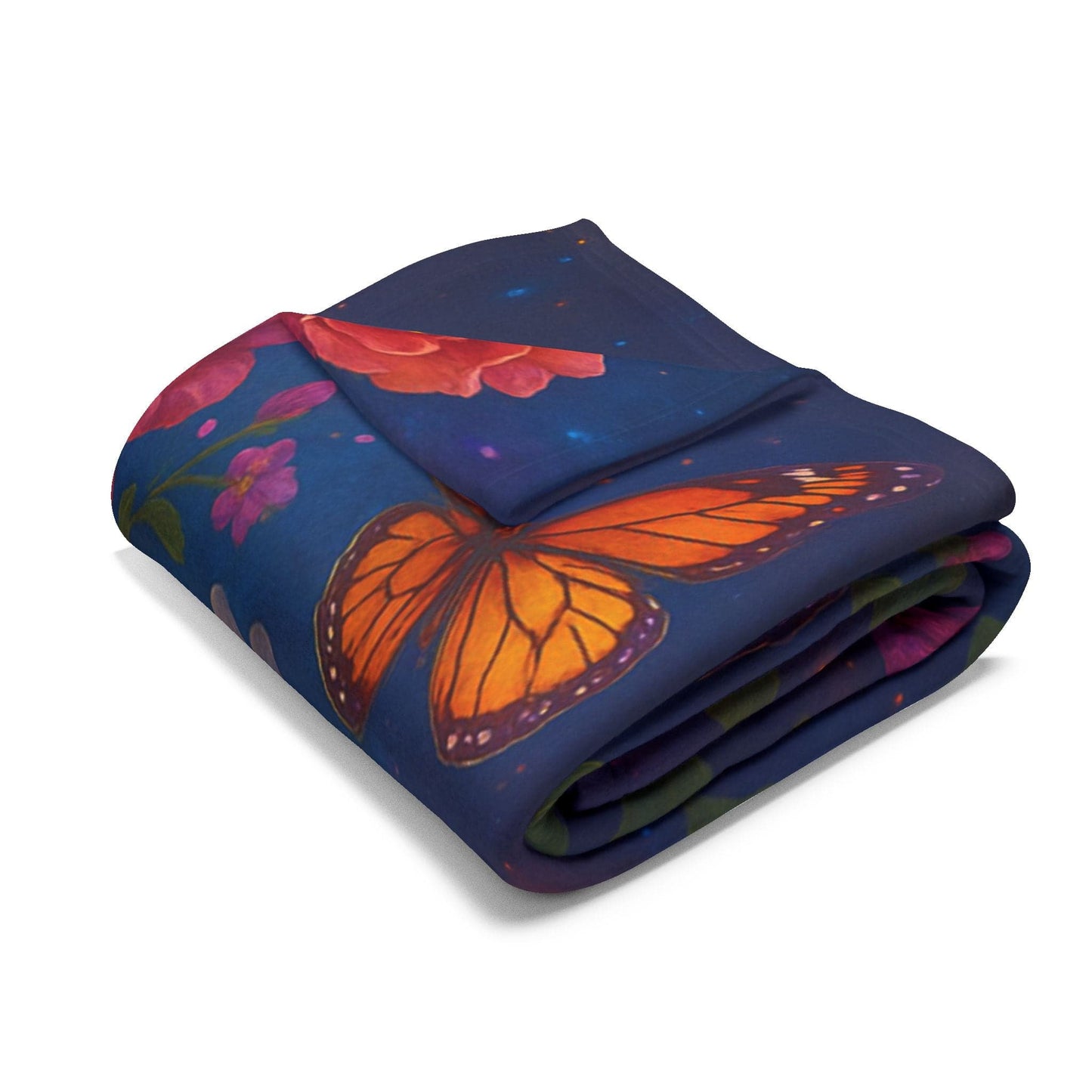 Printify Home Decor Vibrant Skull Floral Arctic Fleece Blanket