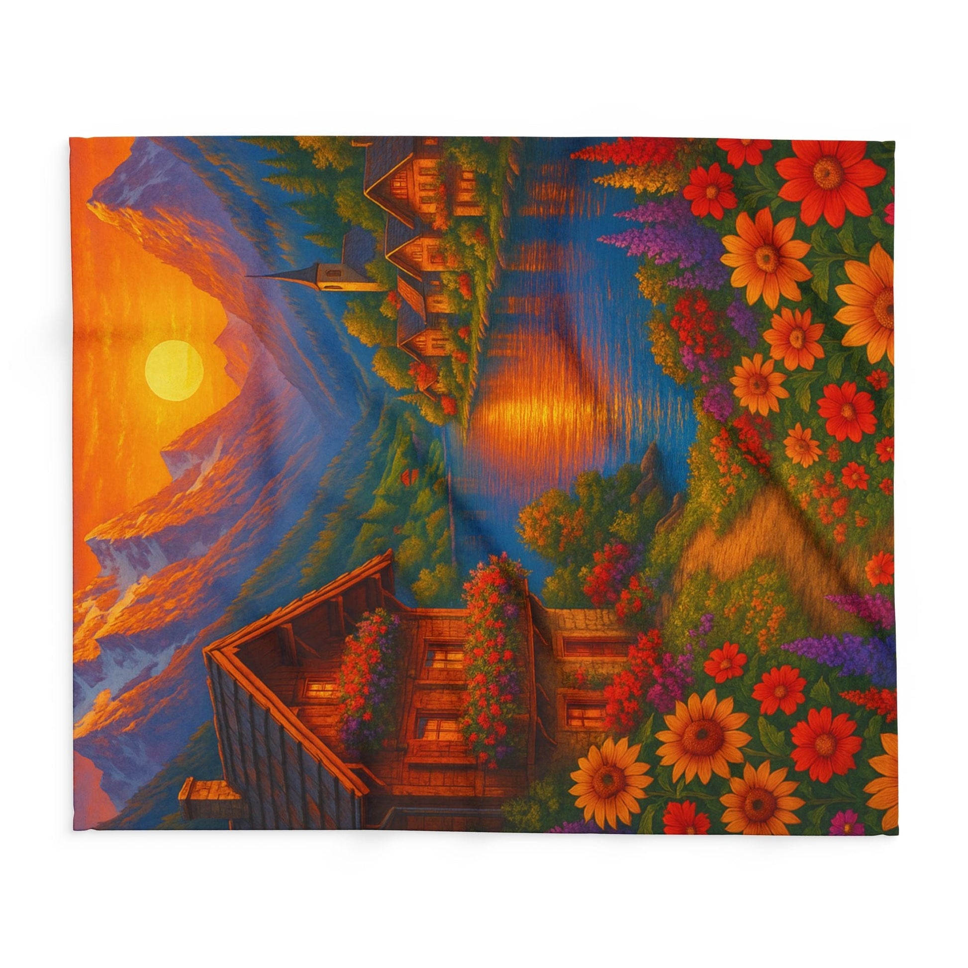 Printify Home Decor Vibrant Sunset Arctic Fleece Blanket