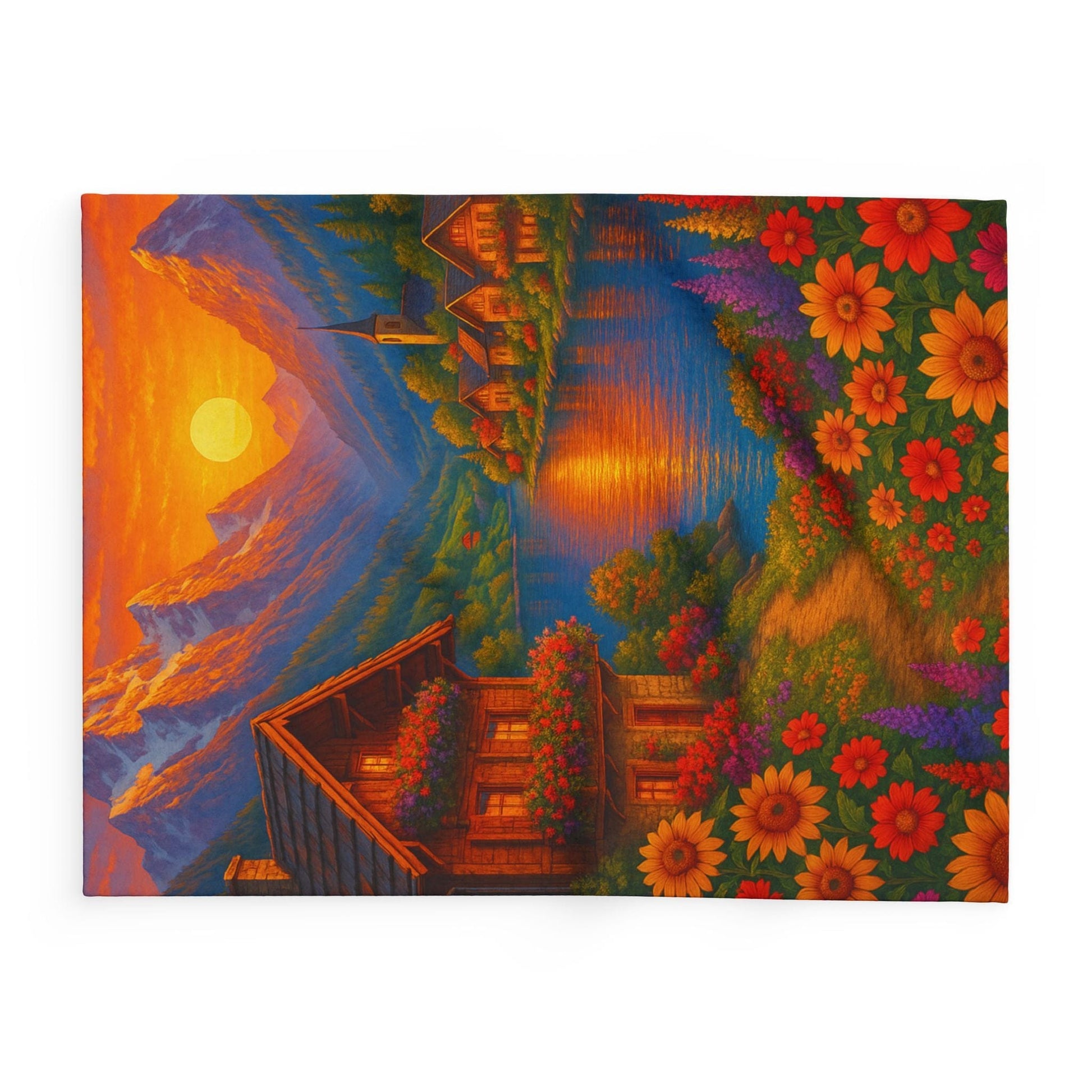 Printify Home Decor Vibrant Sunset Arctic Fleece Blanket