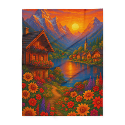 Printify Home Decor 60" × 80" Vibrant Sunset Arctic Fleece Blanket
