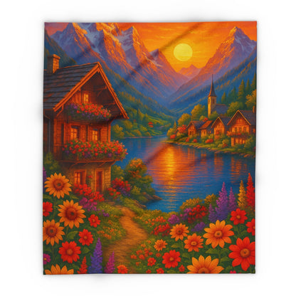 Printify Home Decor 50" × 60" Vibrant Sunset Arctic Fleece Blanket