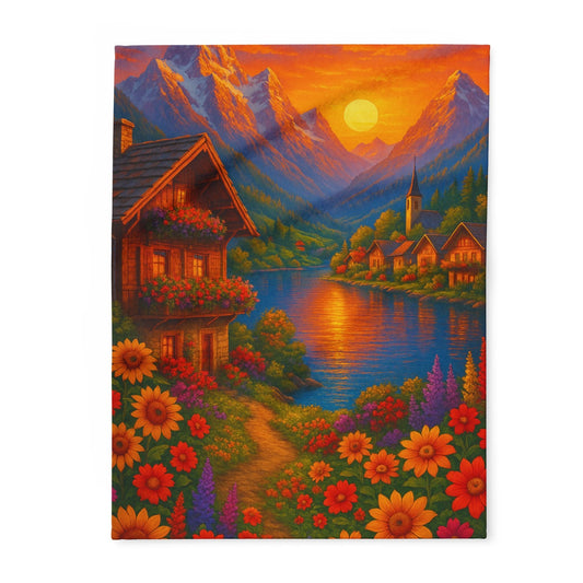 Printify Home Decor 30'' × 40'' Vibrant Sunset Arctic Fleece Blanket