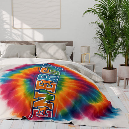 Printify Home Decor Vibrant Tie-Dye Fleece Blanket – Cozy Throw for Energy and Joy