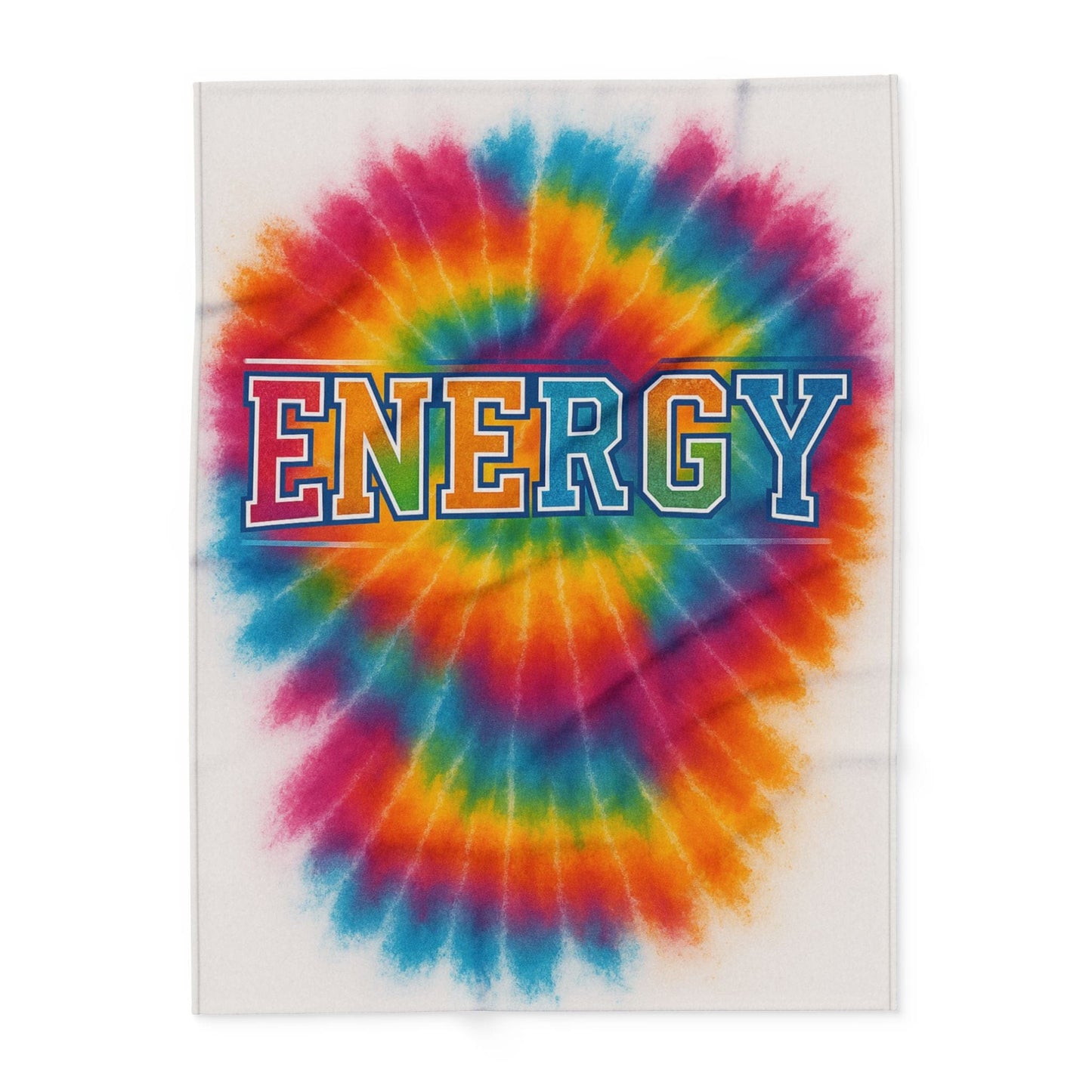 Printify Home Decor 60" × 80" Vibrant Tie-Dye Fleece Blanket – Cozy Throw for Energy and Joy