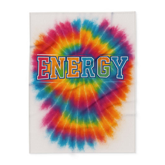 Printify Home Decor 60" × 80" Vibrant Tie-Dye Fleece Blanket – Cozy Throw for Energy and Joy