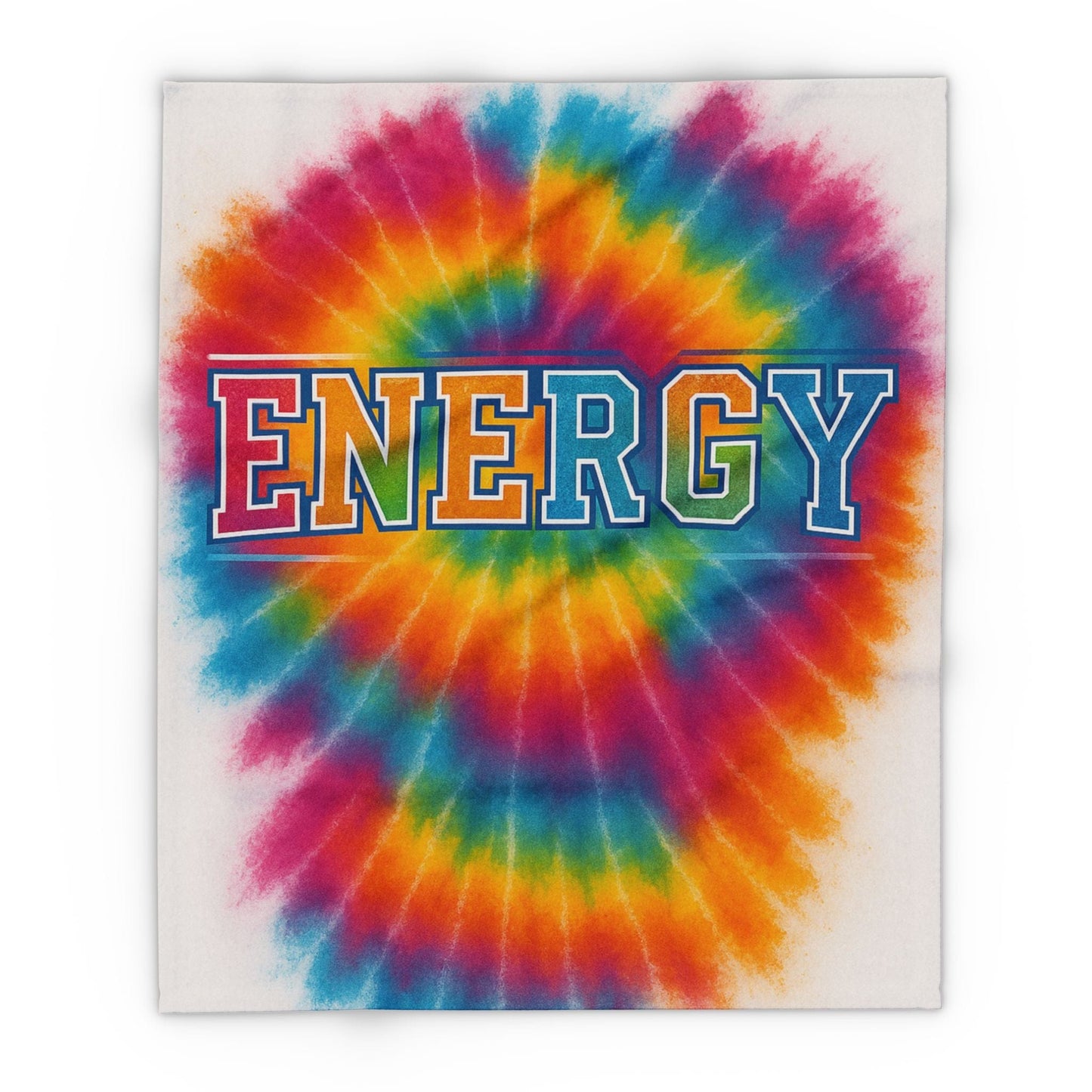 Printify Home Decor 50" × 60" Vibrant Tie-Dye Fleece Blanket – Cozy Throw for Energy and Joy