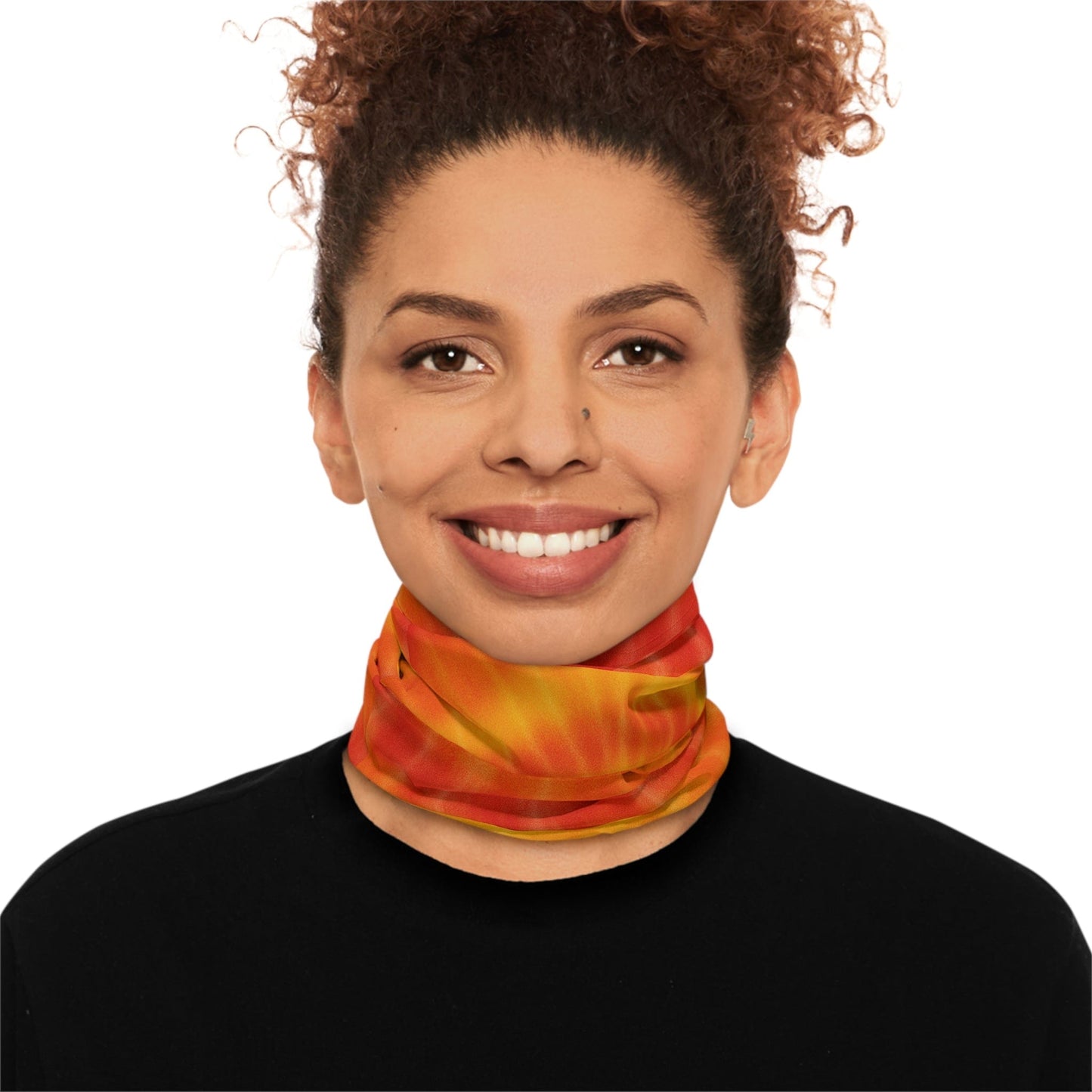 Printify All Over Prints 17.5" × 9.5" Vibrant Tie-Dye Neck Gaiter | Colorful Winter Accessory for Warmth & Style