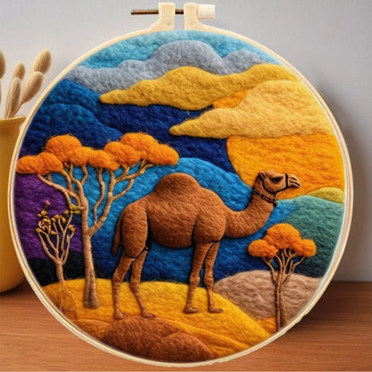 5DDpaints.com arts and crafts kit MZH-289-2020-XP / 20x20cm Vibrant Wildlife & Nature Wool Needle Felting Kits – Colorful Scenes Collection