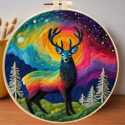 5DDpaints.com arts and crafts kit MZH-277-2020-XP / 20x20cm Vibrant Wildlife & Nature Wool Needle Felting Kits – Colorful Scenes Collection