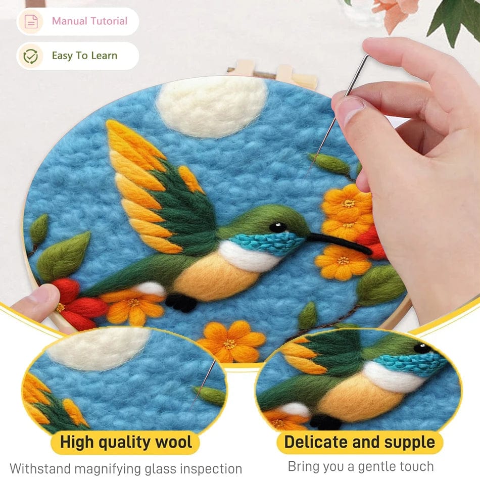 5DDpaints.com arts and crafts kit Vibrant Wildlife & Nature Wool Needle Felting Kits – Colorful Scenes Collection