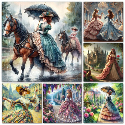 5DDpaints.com arts and crafts kit Victorian Lady Diamond Painting Kit