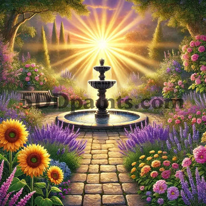 5DDPaints.com Art & Craft Kits Garden Fountain of Light / 20x20 cm square Whimsy & Wonder Lane Diamond Painting Mini Collection