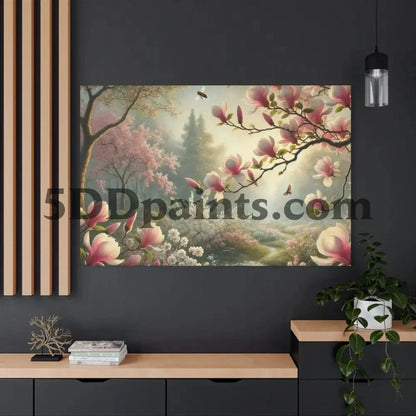Printify Canvas Whispers of Spring – Pink Magnolia Pathway Canvas Wall Art
