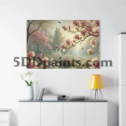 Printify Canvas Whispers of Spring – Pink Magnolia Pathway Canvas Wall Art