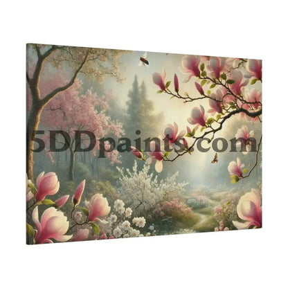 Printify Canvas Whispers of Spring – Pink Magnolia Pathway Canvas Wall Art