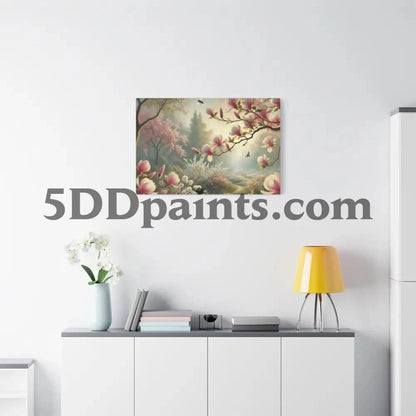 Printify Canvas Whispers of Spring – Pink Magnolia Pathway Canvas Wall Art