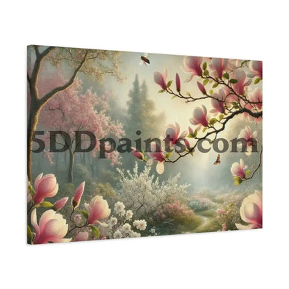 Printify Canvas Whispers of Spring – Pink Magnolia Pathway Canvas Wall Art