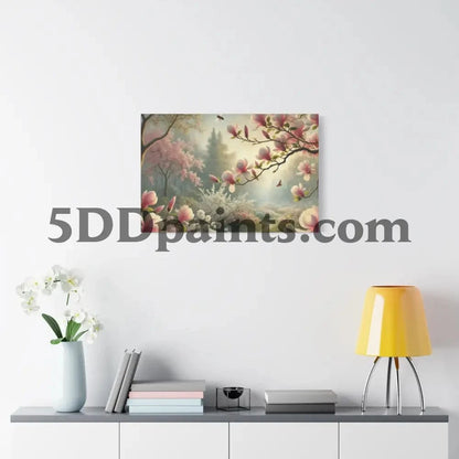 Printify Canvas Whispers of Spring – Pink Magnolia Pathway Canvas Wall Art