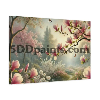 Printify Canvas Whispers of Spring – Pink Magnolia Pathway Canvas Wall Art