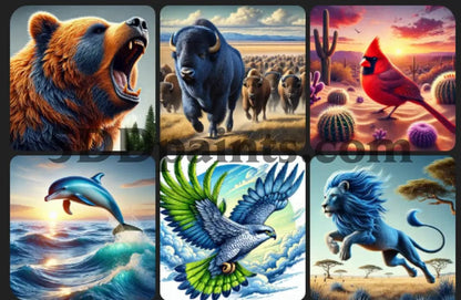 5DDPaints.com Art & Craft Kits Wild Spirit Collection: Majestic Animal Series - Diamond Painting Kits