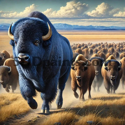 5DDPaints.com Art & Craft Kits 40x40cm round / Buffalo Wild Spirit Collection: Majestic Animal Series - Diamond Painting Kits