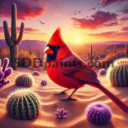 5DDPaints.com Art & Craft Kits 40x40cm round / Cardinal Wild Spirit Collection: Majestic Animal Series - Diamond Painting Kits