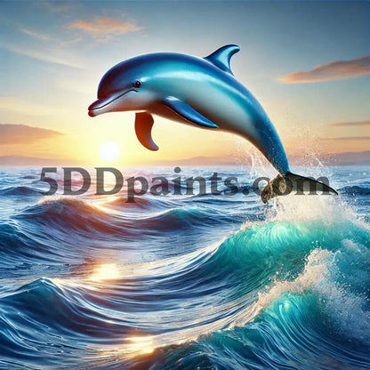 5DDPaints.com Art & Craft Kits 40x40cm round / Dolphin Wild Spirit Collection: Majestic Animal Series - Diamond Painting Kits