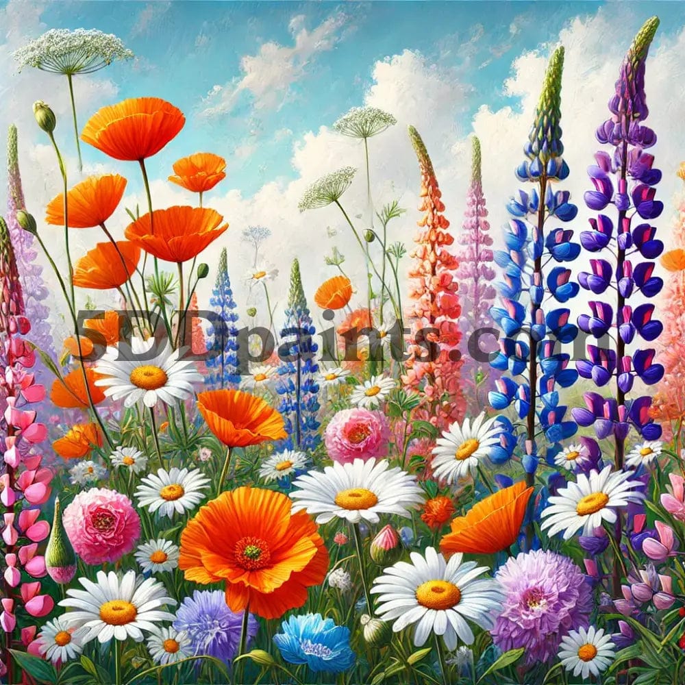 5DDPaints.com arts and crafts kit Wildflower Paradise Diamond Painting Kit