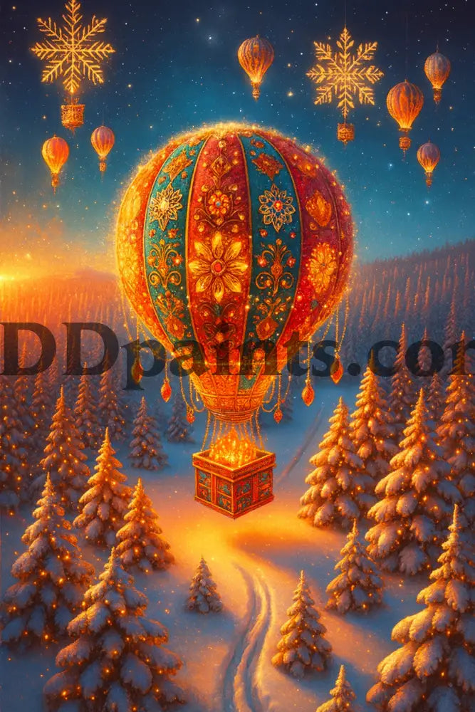 5DDPaints.com Art & Craft Kits Winter Balloon Wonderland Diamond Painting Kit 30x60cm or 40x80cm