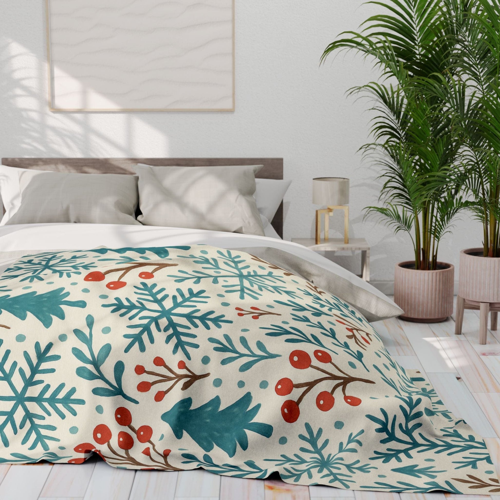 Printify Home Decor Winter Snowflake Christmas Arctic Fleece Blanket