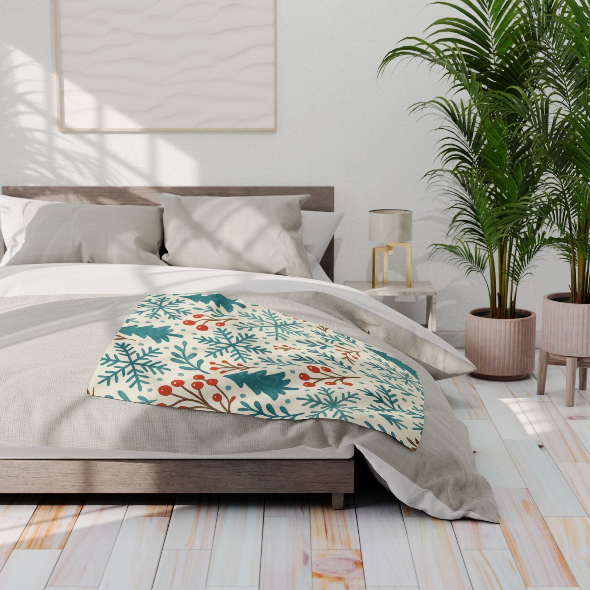 Printify Home Decor Winter Snowflake Christmas Arctic Fleece Blanket