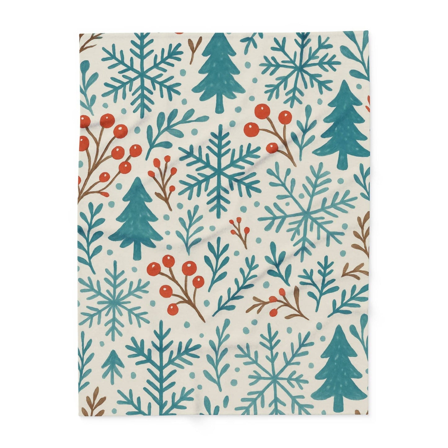 Printify Home Decor 60" × 80" Winter Snowflake Christmas Arctic Fleece Blanket