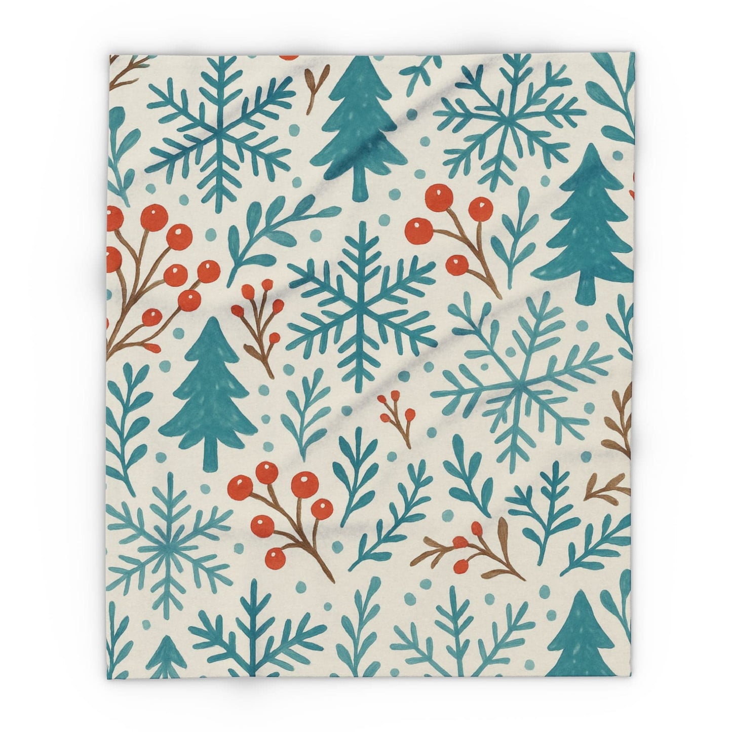 Printify Home Decor 50" × 60" Winter Snowflake Christmas Arctic Fleece Blanket