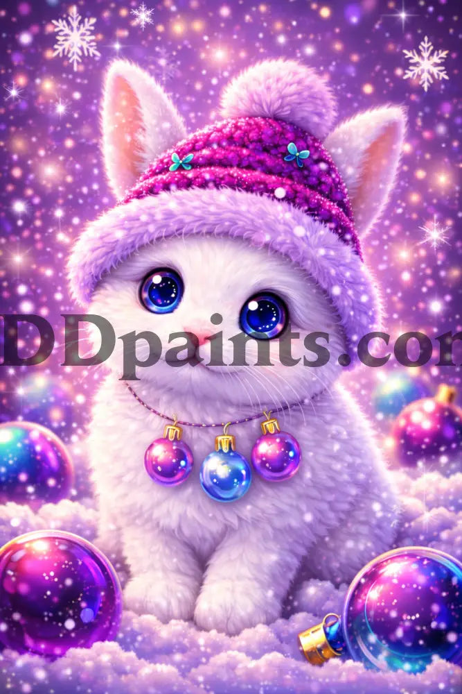 5DDpaints.com Art & Craft Kits Snowy Winter Bunny / 20x30 round Winter Whimsy Critters – Sparkling Holiday Animal Diamond Paintings