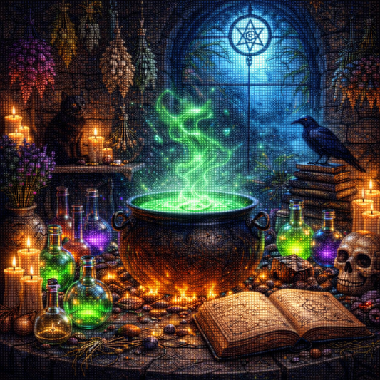 5DDPaints.com arts and crafts kit Witch’s Potion Room Diamond Painting Kit