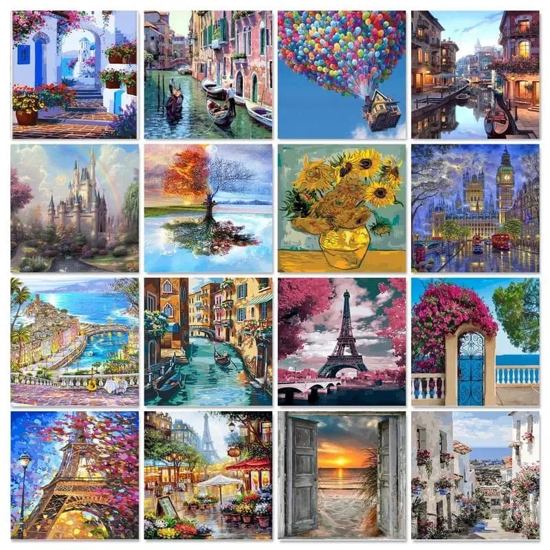 5DDpaints.com arts and crafts kit World of Wonders Paint by Numbers Collection - Scenic Escapes for Every Artist