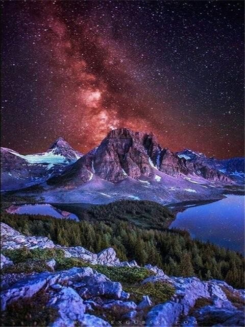 Amazello Arts & Crafts 5 Diamond Painting Mountain Stars by the Lake