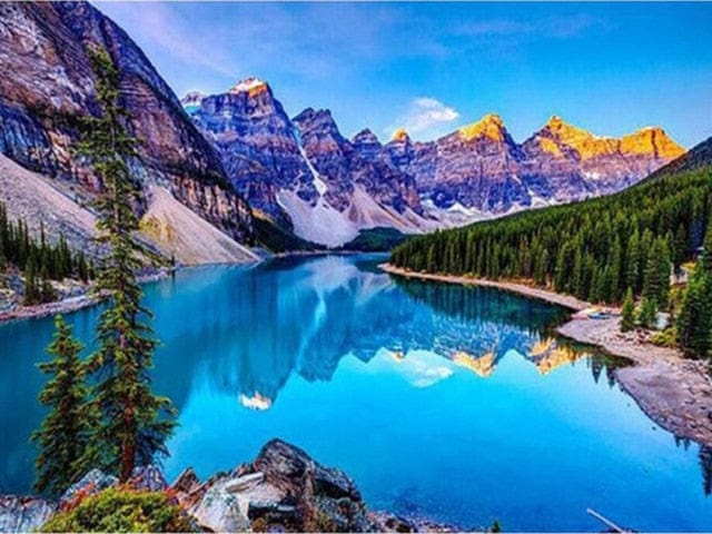 Amazello decoration 7173 / Square Drill 30x20cm 5D Diamond Painting Beautiful Mountain Landscape