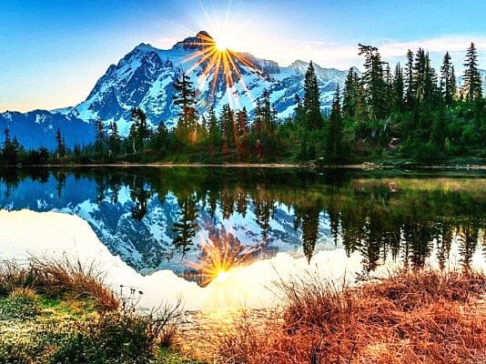 Amazello decoration 7175 / Square Drill 30x20cm 5D Diamond Painting Beautiful Mountain Landscape