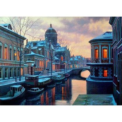 Amazello home decor 5D Diamond Painting City River