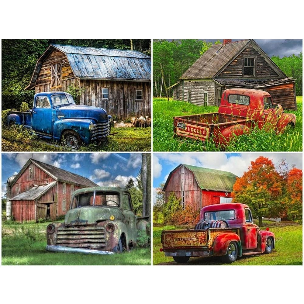 Amazello decoration 5D Diamond Painting Classic Truck