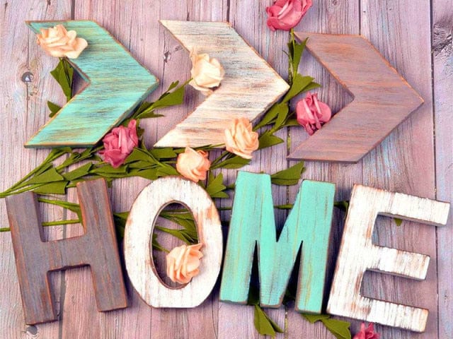 Amazello decoration 6589 / Square Drill 30x20cm 5D Diamond Painting Family and Home Signs