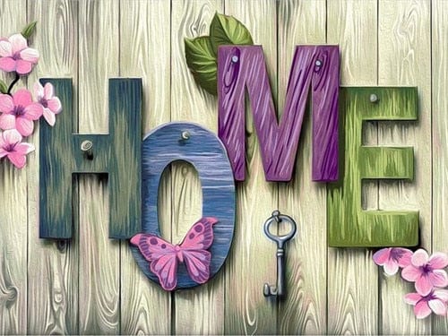 Amazello decoration 6590 / Round Drill 70x50cm 5D Diamond Painting Family and Home Signs