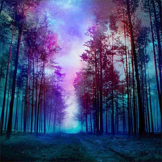 Amazello home decor 5D Diamond Painting Forest Trail