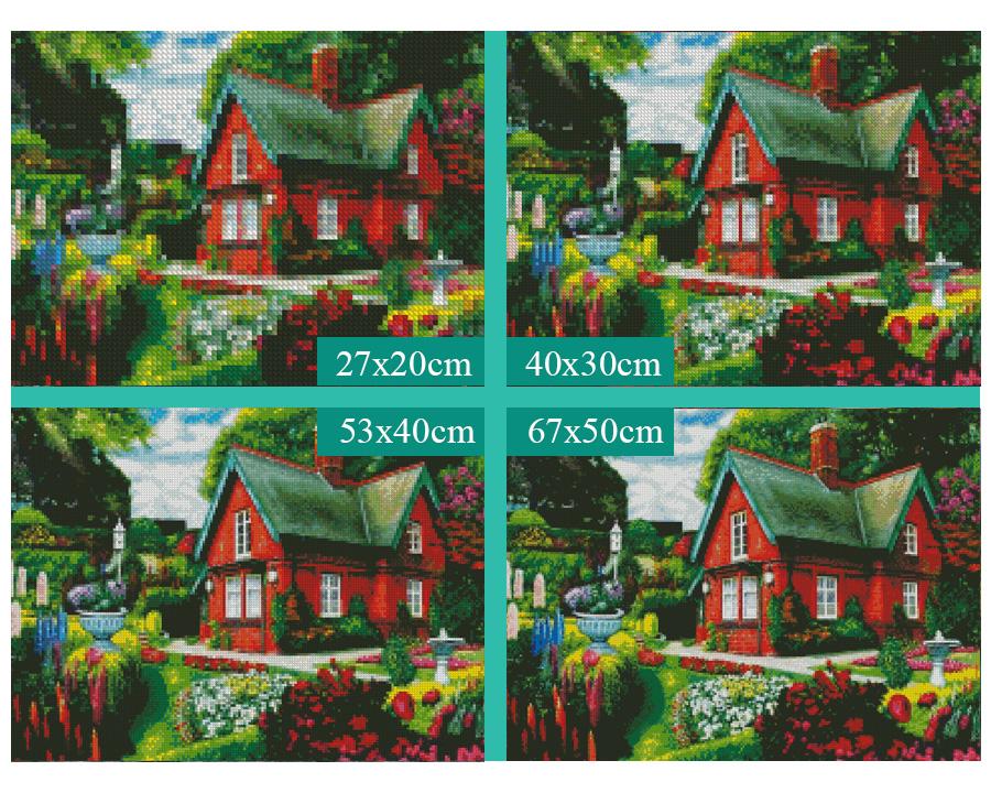 Amazello home decor 5D Diamond Painting Garden Cottage