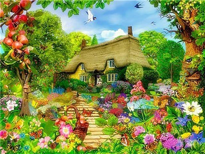 Amazello home decor D / 20x27cm 5D Diamond Painting Homie Garden Collection