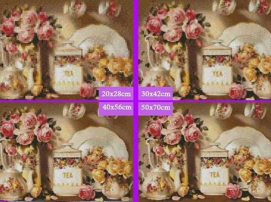 Amazello home decor 5D Diamond Painting Kitchen Flowers