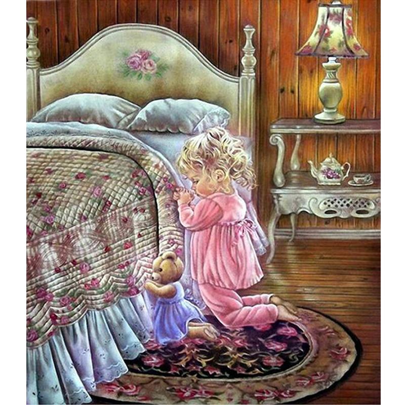 Amazello Arts & Crafts 5D Diamond Painting Little Girl Praying