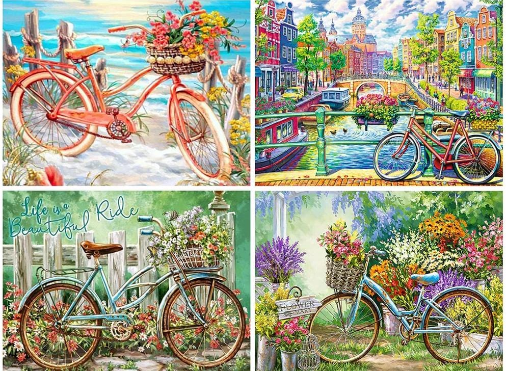 Amazello arts and crafts kit 5D Diamond Painting Mini Bike Landscape Collection