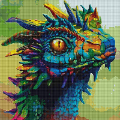 Amazello home decor 5D Diamond Painting Rainbow Dragon